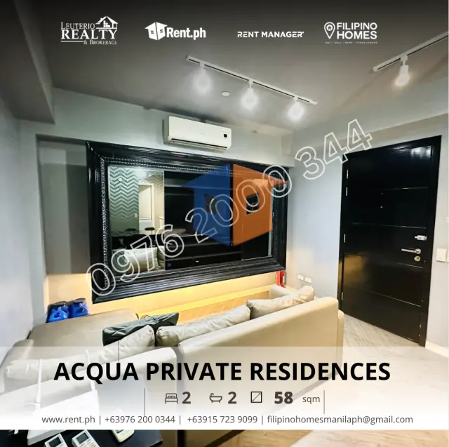 Acqua Private Residences 2 Bedrooms 58sqm FOR RENT near Rockwell Makati City, Philippines - Secondary Image