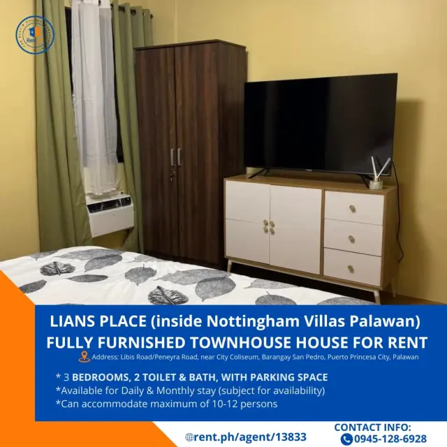 FULLY FURNISHED DUPLEX TOWNHOUSE (LIANS PLACE - NOTTINGHAM VILLAS PALAWAN) NEAR CITY COLISUEM - Secondary Image