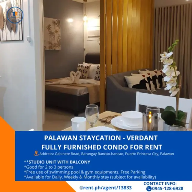 FULLY FURNISHED STUDIO CONDOMINIUM UNIT IN PUERTO PRINCESA CITY, PALAWAN - VERDANT BY VISTA MANORS - Secondary Image