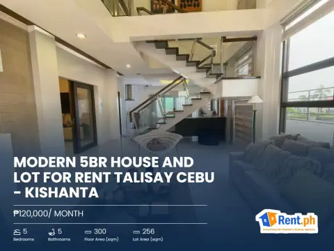 Modern 5BR House and Lot For Rent Talisay Cebu - Kishanta