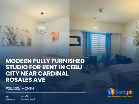 Modern Fully Furnished Studio For Rent in Cebu City near Cardinal Rosales Ave