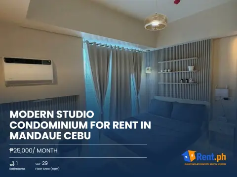 Modern Studio Condominium For Rent in Mandaue Cebu