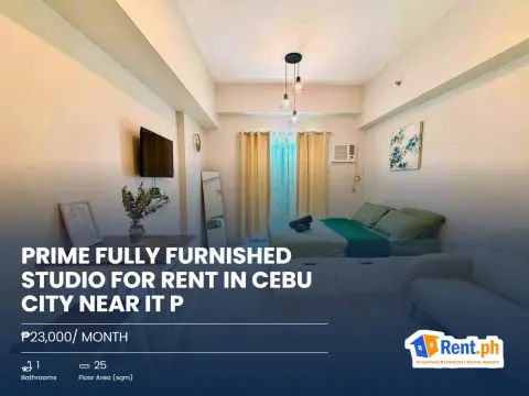 Prime Fully Furnished Studio For Rent in Cebu City near IT P