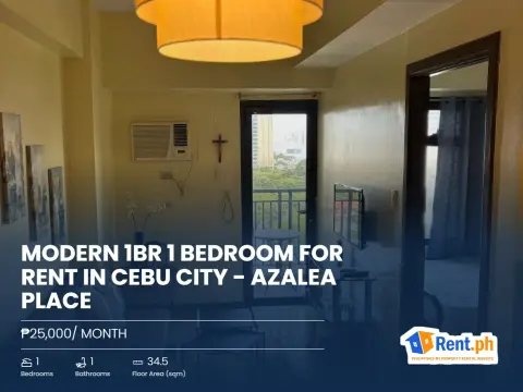 Modern 1BR 1 Bedroom For Rent in Cebu City - Azalea Place