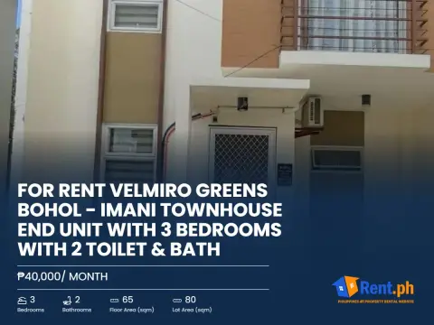 for-rent-velmiro-greens-bohol-imani-townhouse-end-unit-with-3-bedrooms-with-2-toilet-and-bath-for-rent