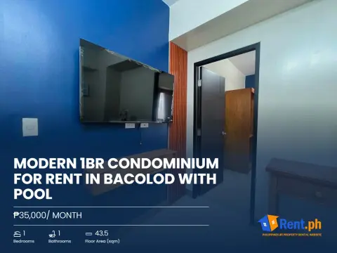 Modern 1BR Condominium For Rent in Bacolod with Pool