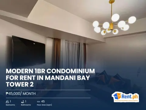Modern 1BR Condominium For Rent in Mandani Bay Tower 2