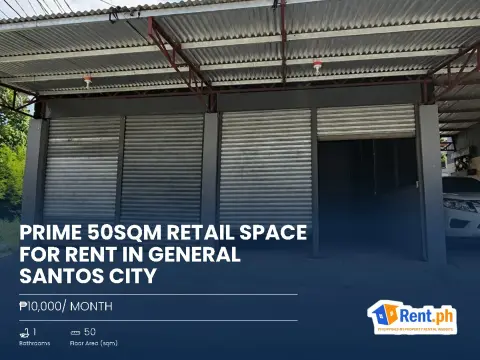 Prime 50sqm Retail Space For Rent in General Santos City