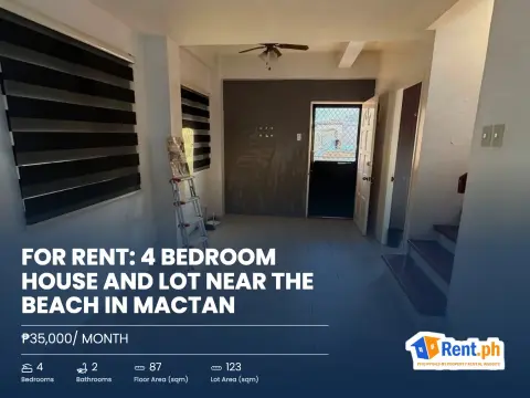 For Rent: 4 Bedroom House and Lot near the Beach in Mactan