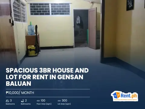 Spacious 3BR House and Lot For Rent in GenSan Baluan