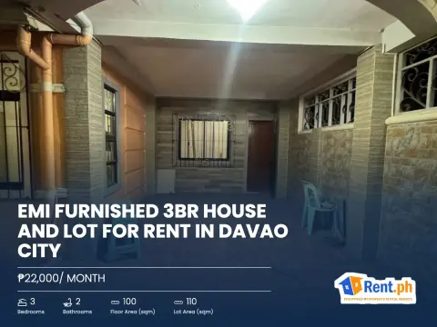 emi furnished 3BR House and Lot For Rent in Davao City