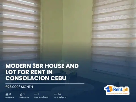 Modern 3BR House and Lot For Rent in Consolacion Cebu