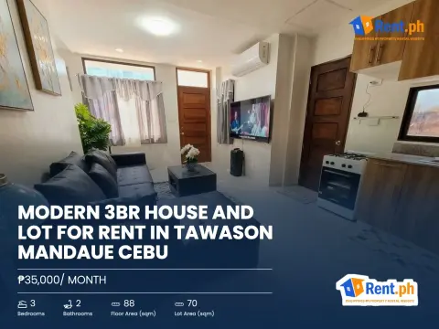 Modern 3BR House and Lot For Rent in Tawason Mandaue Cebu