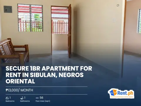 Secure 1BR Apartment For Rent in Sibulan, Negros Oriental