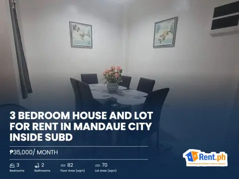 3 BEDROOM HOUSE AND LOT FOR RENT IN MANDAUE CITY INSIDE SUBD