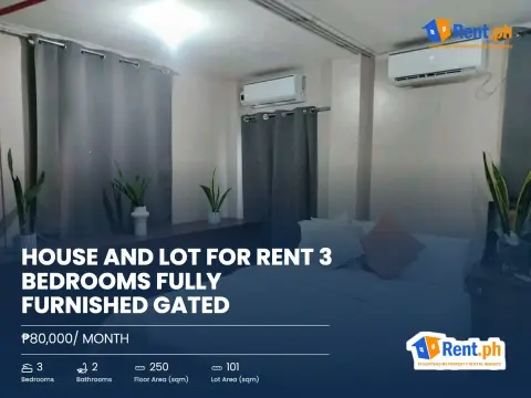 house and lot for rent 3 bedrooms fully furnished gated