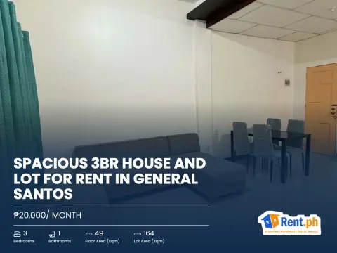 Spacious 3BR House and Lot For Rent in General Santos