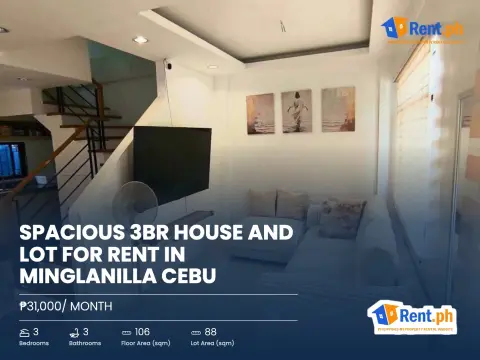 Spacious 3BR House and Lot For Rent in Minglanilla Cebu