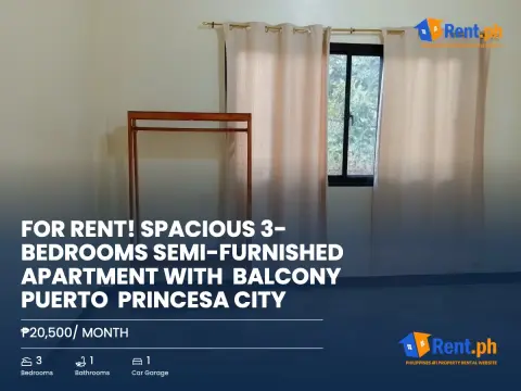 for-rent-spacious-3-bedrooms-semi-furnished-apartment-with-balcony-puerto-princesa-city-for-rent