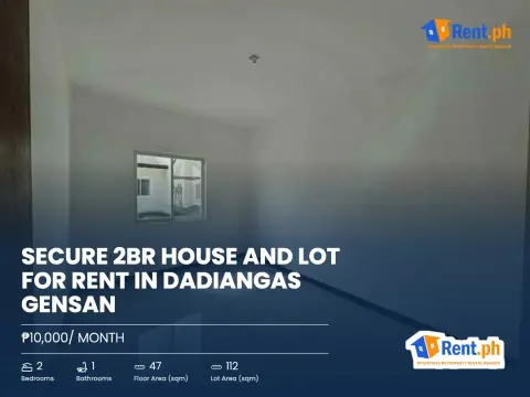 Secure 2BR House and Lot For Rent in Dadiangas Gensan