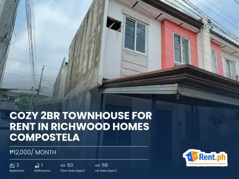 Cozy 2BR Townhouse For Rent in Richwood Homes Compostela