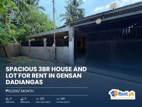 Spacious 3BR House and Lot For Rent in Gensan Dadiangas
