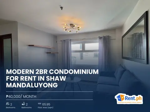 Modern 2BR Condominium For Rent in Shaw Mandaluyong