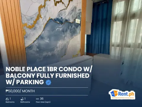 Noble Place 1BR Condo w/ Balcony Fully Furnished w/ Parking