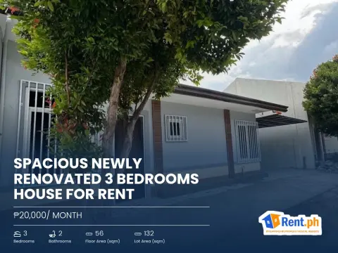 Spacious newly renovated 3 bedrooms house for rent