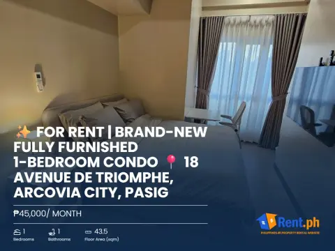 for-rent-brand-new-fully-furnished-1-bedroom-condo-18-avenue-de-triomphe-arcovia-city-pasig-for-rent