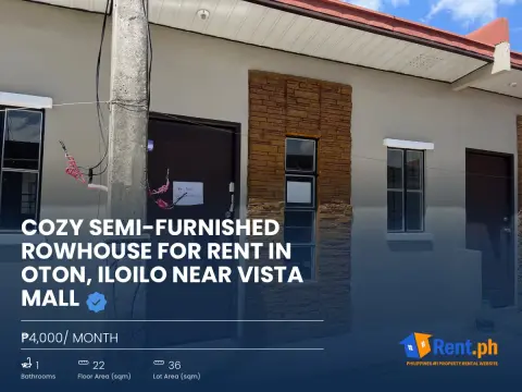 Cozy Semi-Furnished Rowhouse For Rent in Oton, Iloilo near Vista Mall
