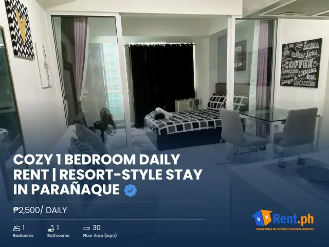 Cozy 1 Bedroom Daily Rent | Resort-Style Stay in Parañaque - Secondary Image
