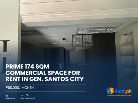 Prime 174 SQM Commercial Space For Rent in Gen. Santos City