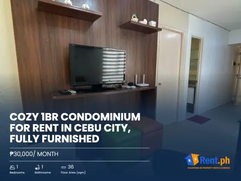 Cozy 1BR Condominium For Rent in Cebu City, Fully Furnished