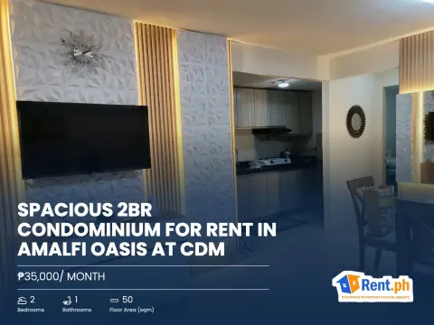 Spacious 2BR Condominium For Rent in Amalfi Oasis at CDM