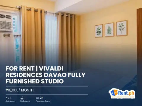 FOR RENT | VIVALDI RESIDENCES DAVAO Fully Furnished Studio