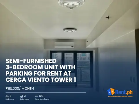 semi-furnished-3-bedroom-unit-with-parking-for-rent-at-cerca-viento-tower-1-for-rent