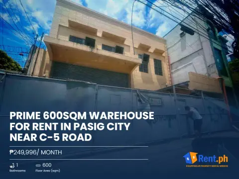 Prime 600sqm Warehouse For Rent in Pasig City near C-5 Road
