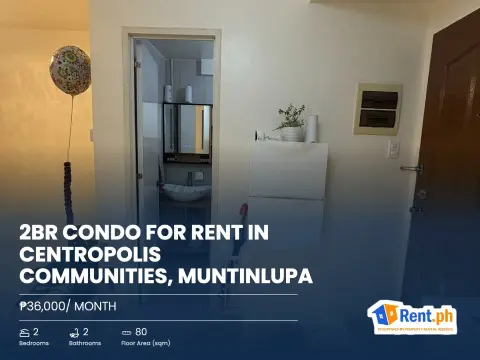 2BR Condo For Rent in Centropolis Communities, Muntinlupa