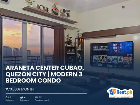 Araneta Center Cubao, Quezon City | Modern 3 Bedroom Condo