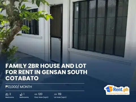 Family 2BR House and Lot For Rent in GenSan South Cotabato