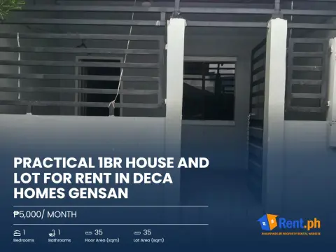 Practical 1BR House and Lot For Rent in Deca Homes Gensan