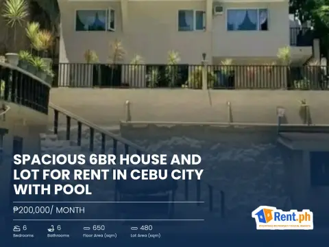 Spacious 6BR House and Lot For Rent in Cebu City with Pool