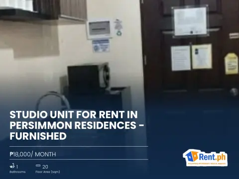 Studio Unit For Rent in Persimmon Residences - Furnished