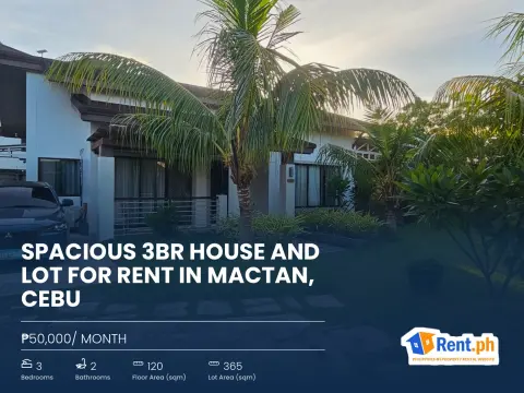 Spacious 3BR House and Lot For Rent in Mactan, Cebu