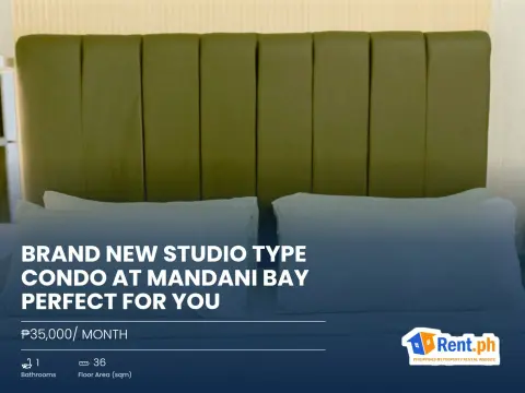Brand new studio type condo at mandani bay perfect for you