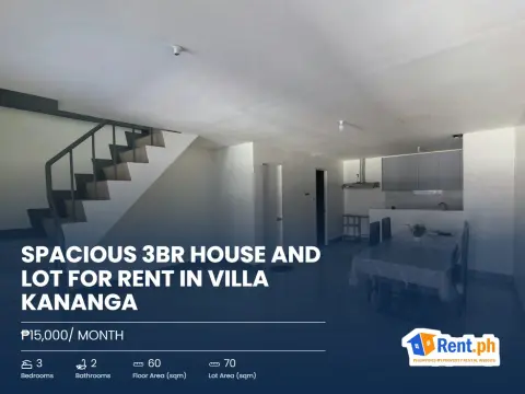 Spacious 3BR House and Lot For Rent in Villa Kananga
