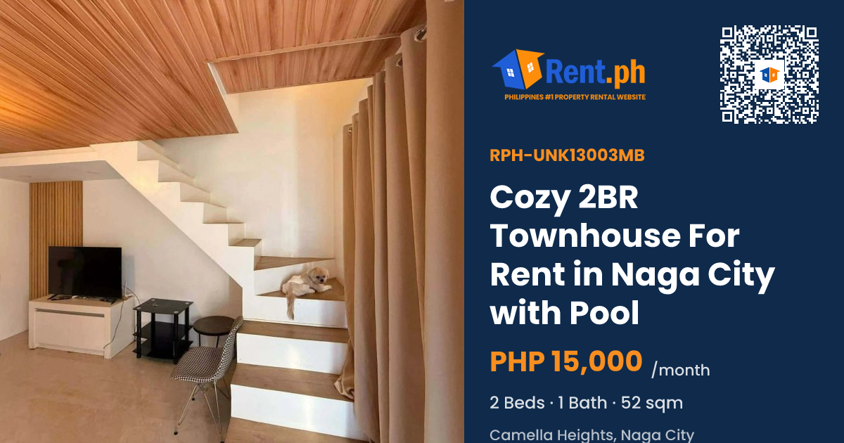 Cozy 2BR Townhouse For Rent in Naga City with Pool
