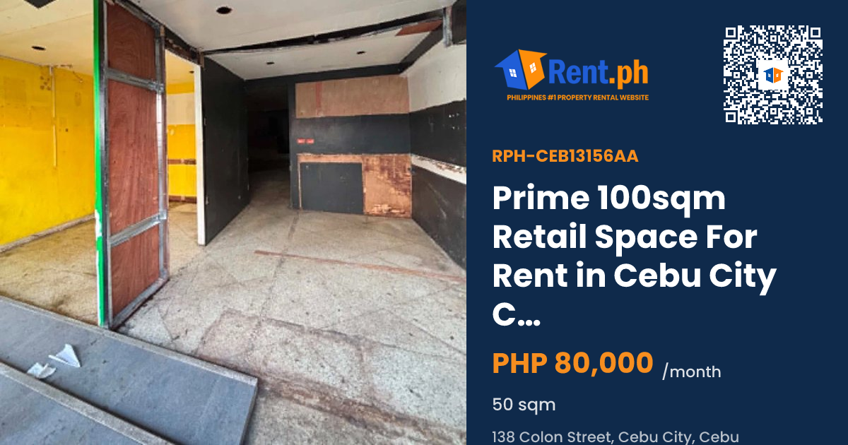 Prime 100sqm Retail Space For Rent in Cebu City Colon