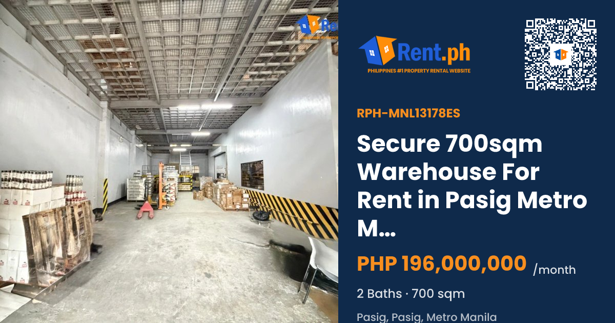 Secure 700sqm Warehouse For Rent in Pasig Metro Manila